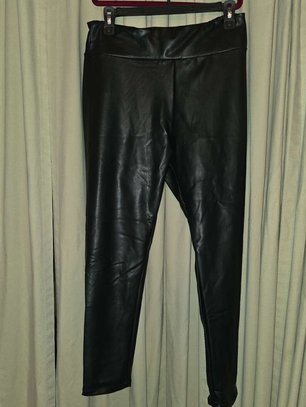 white birch Black Faux Leather Leggings NWOT